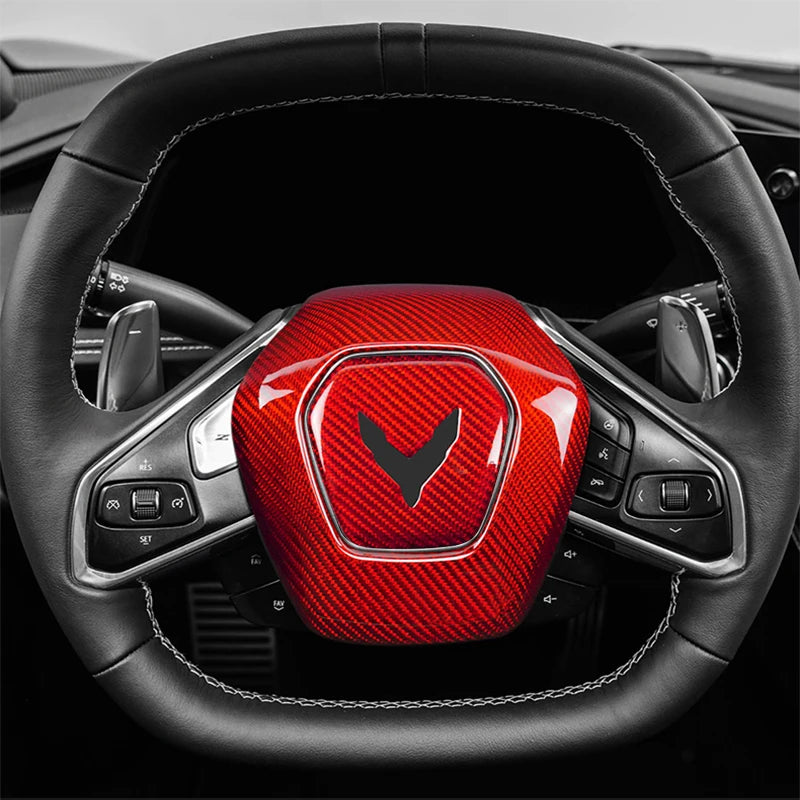 C8 CORVETTE CARBON FIBER STEERING WHEEL COVERS *BUY AS SET OR INDIVIDUAL PIECES*