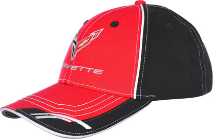 MEN’S CORVETTE LOGO RED AND BLACK HAT