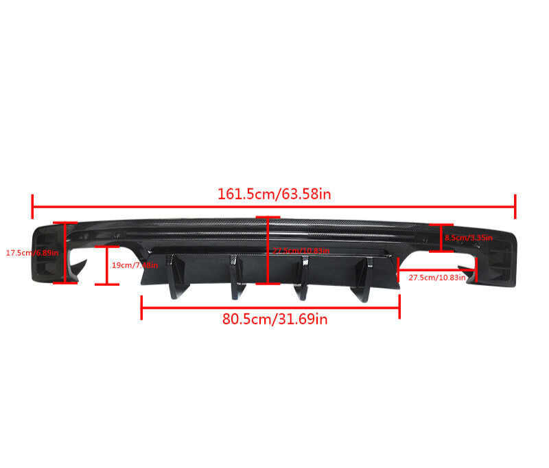 3 PIECE CARBON FIBER STYLE QUAD TIP DIFFUSER | 2016 - 2024 CAMARO MODELS (EXCLUDING ZL1 and ZL1 1LE)