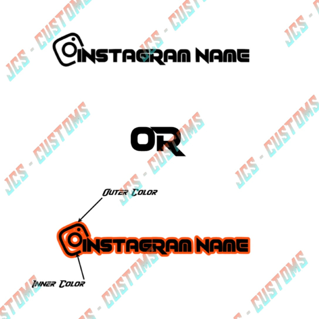 INSTAGRAM VINYL DECAL (X2) *CUSTOMIZABLE*