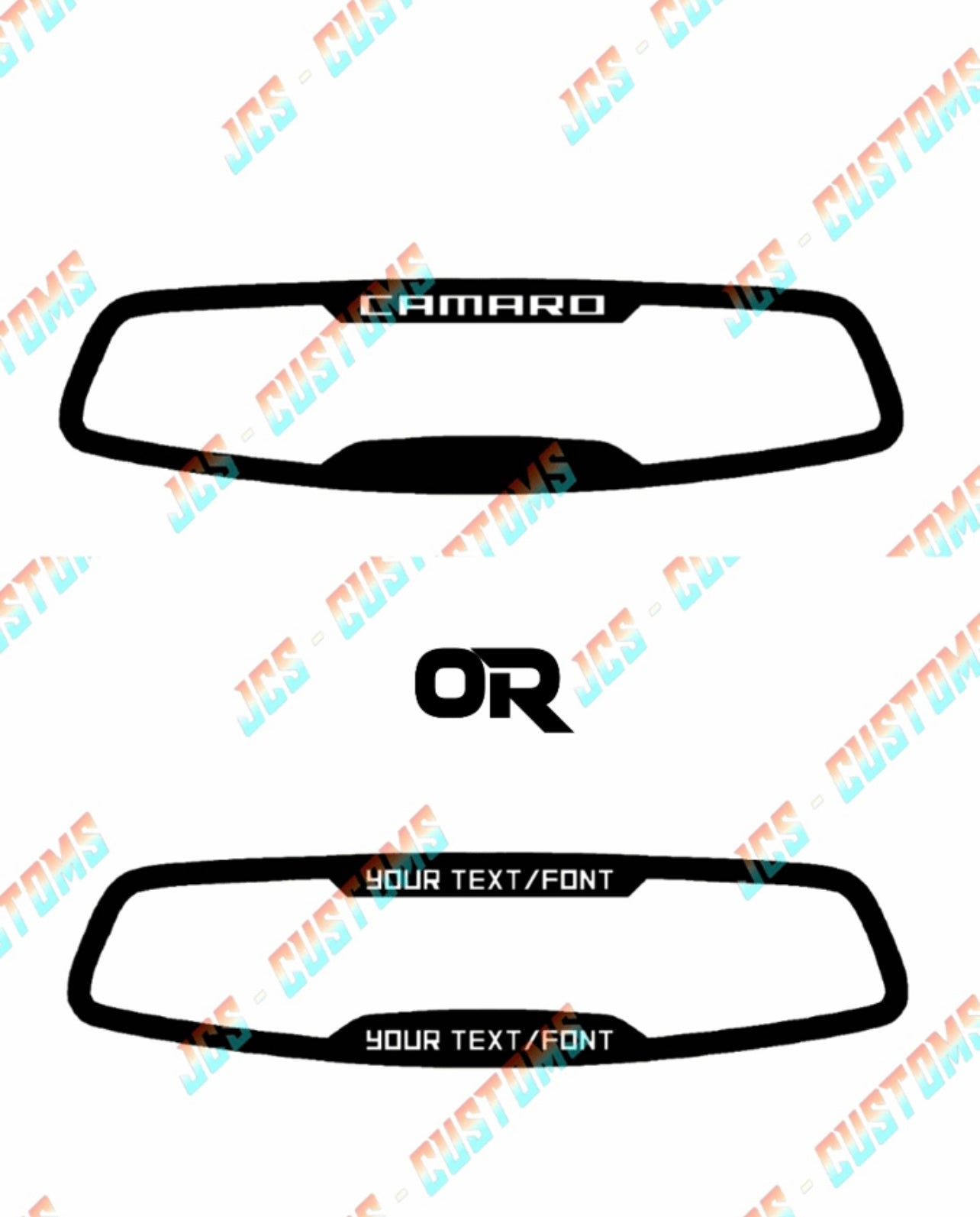 6TH GEN CAMARO REAR VIEW MIRROR VINYL TRIM *CUSTOMIZABLE*