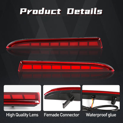 2016 - 2024 CAMARO LED REAR REFLECTORS | RED OR SMOKED | 2 PATTERN CHOICES