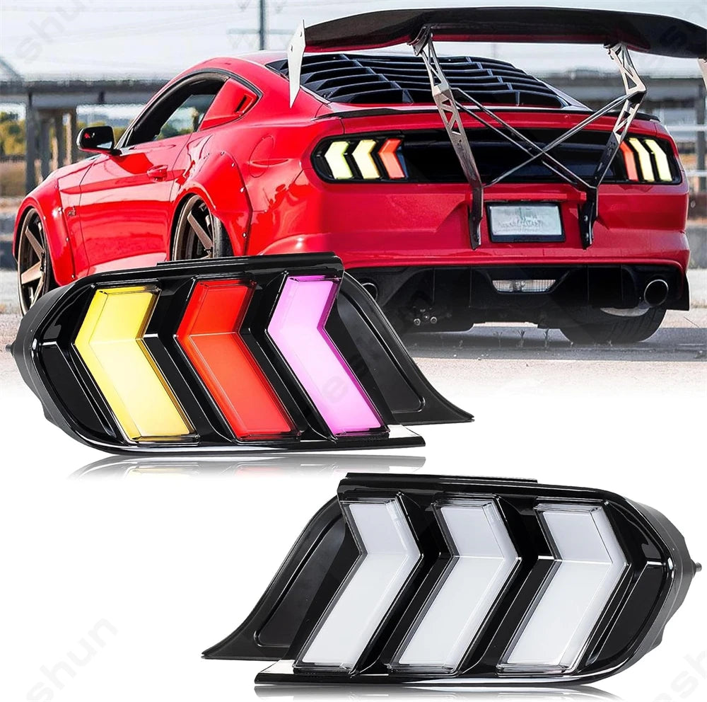 2015 – 2023 MUSTANG CLEAR EURO S650 STYLE LED SEQUENTIAL TAIL LIGHTS | CLEAR OR CLEAR WITH RGB