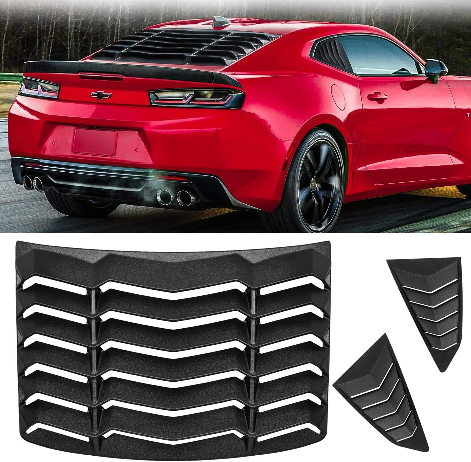 2016 - 2024 REAR AND SIDE WINDOW LOUVER SET | MATTE BLACK